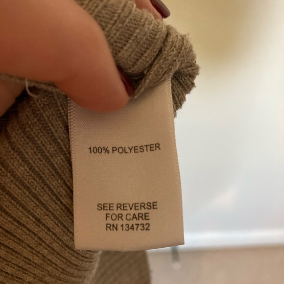 Beige ruffled neck sweater top - Picture 8 of 12